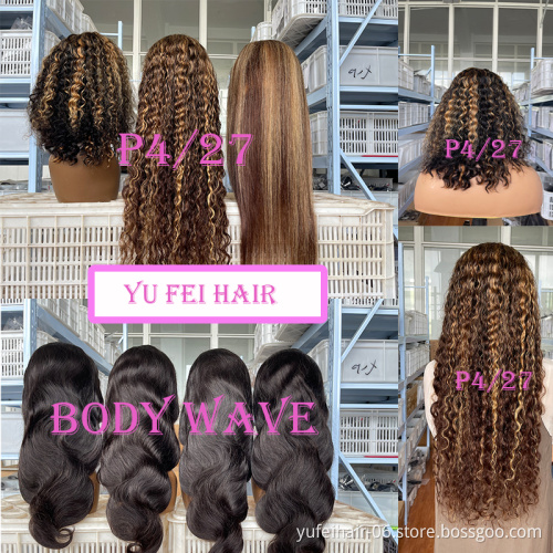 100% Virgin Brazilian Highlight Human Hair Lace Wig 10A Grade Bone Straight Ombre Piano Color Human Hair Hd Lace Front Wigs